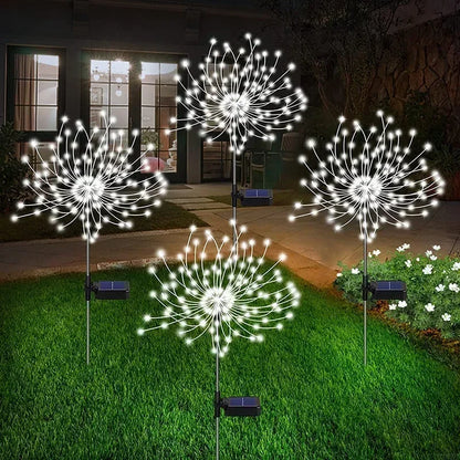 Solar LED Firework Fairy Light Outdoor Garden Decoration Lawn Pathway Light For Patio Yard Party Christmas Wedding