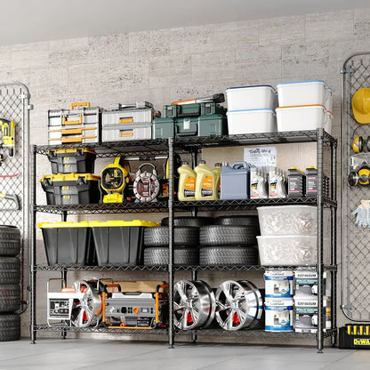 Metal Storage Shelves Heavy Duty Wire Shelving Unit Adjustable Rack Shelf for Pantry Garage Kitchen Commercial Basement