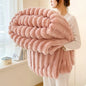 Thickened Wide Striped Flannel Multifunctional Blanket Spring, Can Be Used As Bed Sheet Cover Blanket, Sofa Blanket,nap Blanket