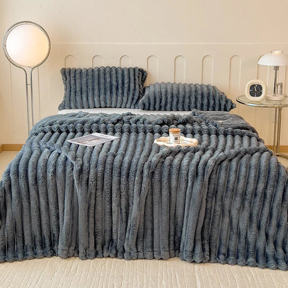 Thickened Wide Striped Flannel Multifunctional Blanket Spring, Can Be Used As Bed Sheet Cover Blanket, Sofa Blanket,nap Blanket