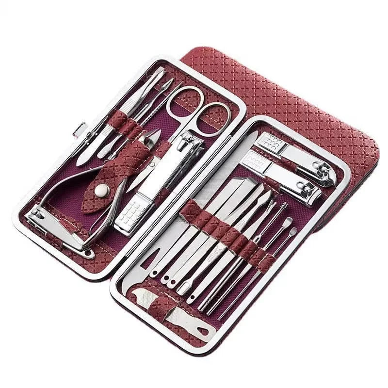 Stainless Steel 19 Piece Grooming Kit With Nail Clippers