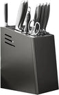 Knife Block with Drain Tray, Knife Holder without Knives, Kitchen Storage Knife Rack Decoration, Slanted Knife Stand