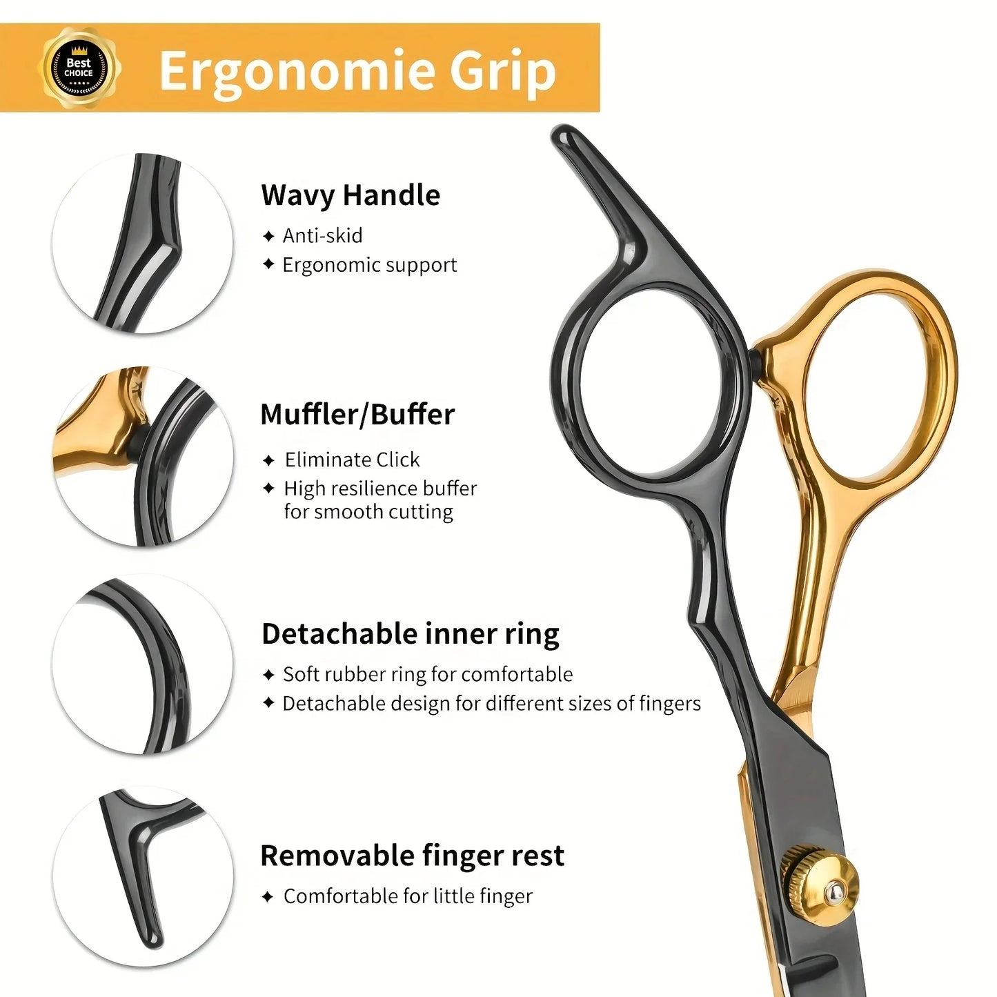 Stainless Steel Hair Cutting Scissors Set For Home Barbershop