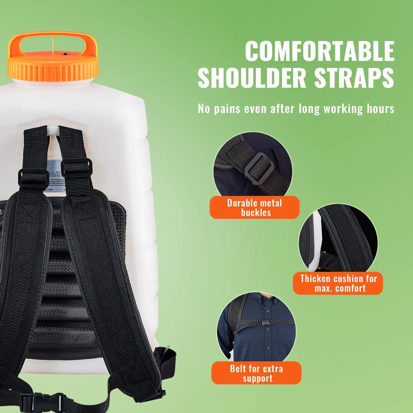 SucceBuy Battery Powered Backpack Sprayer With Adjustable Pressure Nozzles