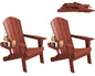 FOOWIN Folding Adirondack Chair With Cup Holder Outdoor