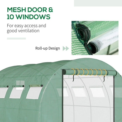 Tunnel Greenhouse With Mesh Doors Galvanized Steel Frame