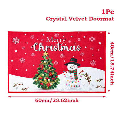 Christmas Door Mat Santa Claus Outdoor Carpet Merry Christmas Decorations For Home 2025 Navidad Xmas Ornament New Year 2026
