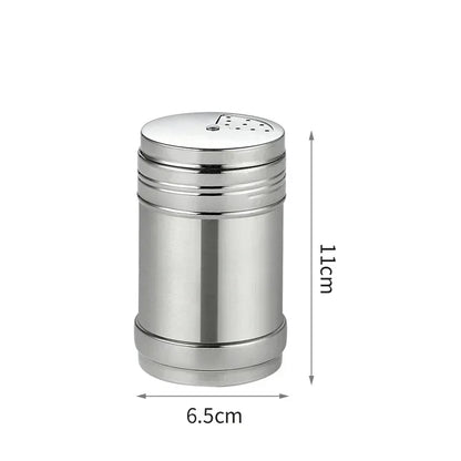 Stainless Steel Spice Jar | Rotating Cover Salt and Pepper Shaker for Barbecue and Kitchen