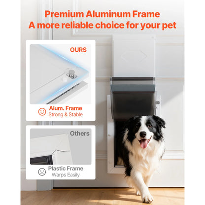SucceBuy Pet Door With Magnetic Flaps And Metal Frame