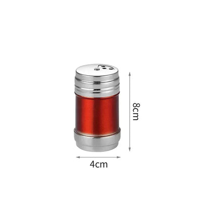 Stainless Steel Spice Jar | Rotating Cover Salt and Pepper Shaker for Barbecue and Kitchen