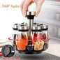 NEW Single Bottle Glass Jar and Spice Jar Set Rack Glass Seasoning Sugar Pepper Bottles Salt Shakers Holder Kitchen Storage Rack