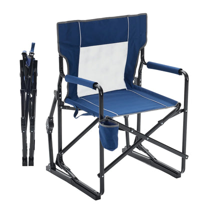 JHK Outdoor Folding Rocking Chair Portable Camping Patio Lounge