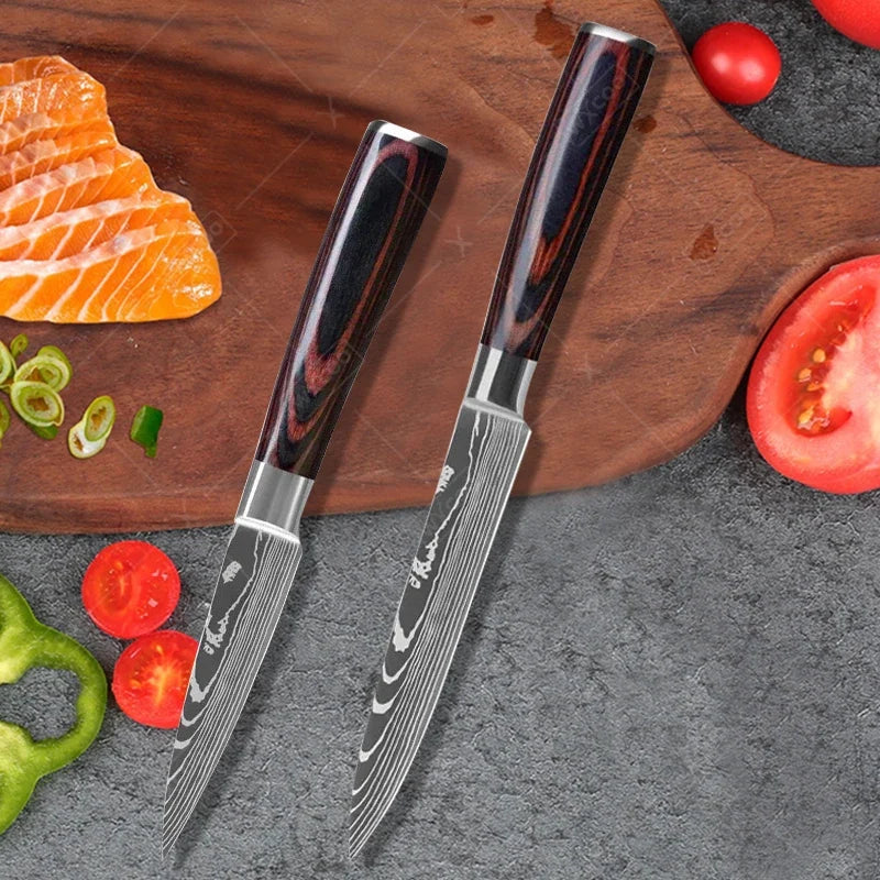 Professional Kitchen Knives Stainless Steel Knife Fruit Peeling Meat Cleaver Knife Boning Knife Paring Cooking Knives