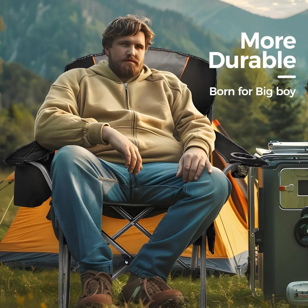 Heavy Duty Camping Chair 500 Lbs Capacity Oversized Folding Chair