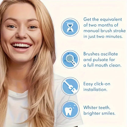 Electric Toothbrush Rotary Cleaning Waterproof With Timer USB Rechargeable