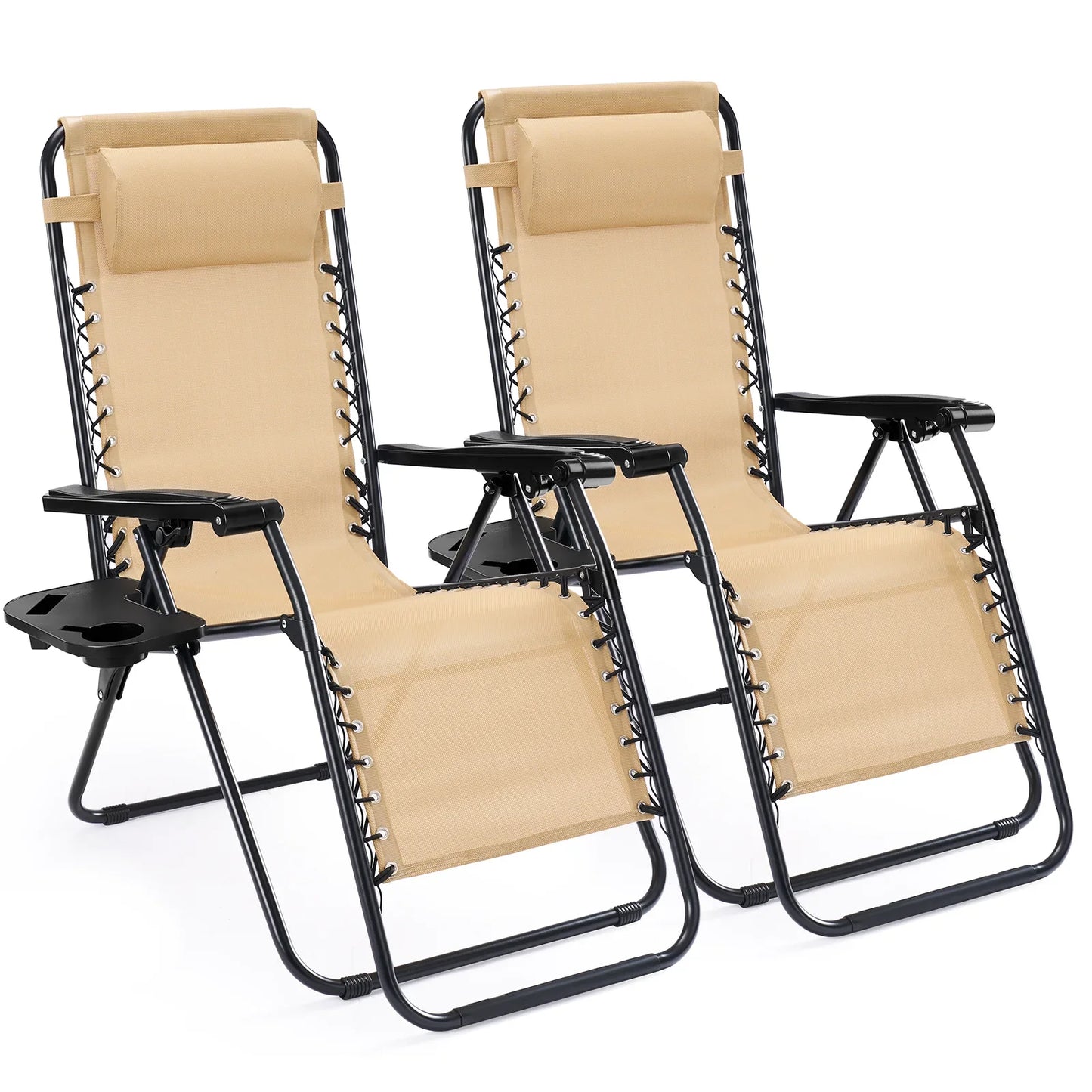 JHK Zero Gravity Recliner Chairs 2 With Cup Holder Trays