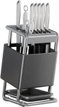 Knife Block with Drain Tray, Knife Holder without Knives, Kitchen Storage Knife Rack Decoration, Slanted Knife Stand