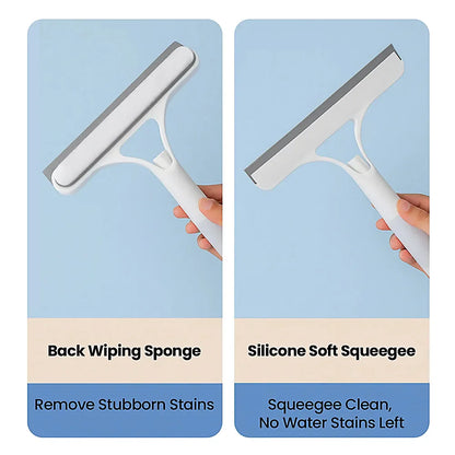 3-In-1 Multifunctional Window Squeegee Glass Wiper With Spray Bottle Scrubber
