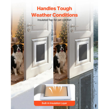 SucceBuy Pet Door With Magnetic Flaps And Metal Frame