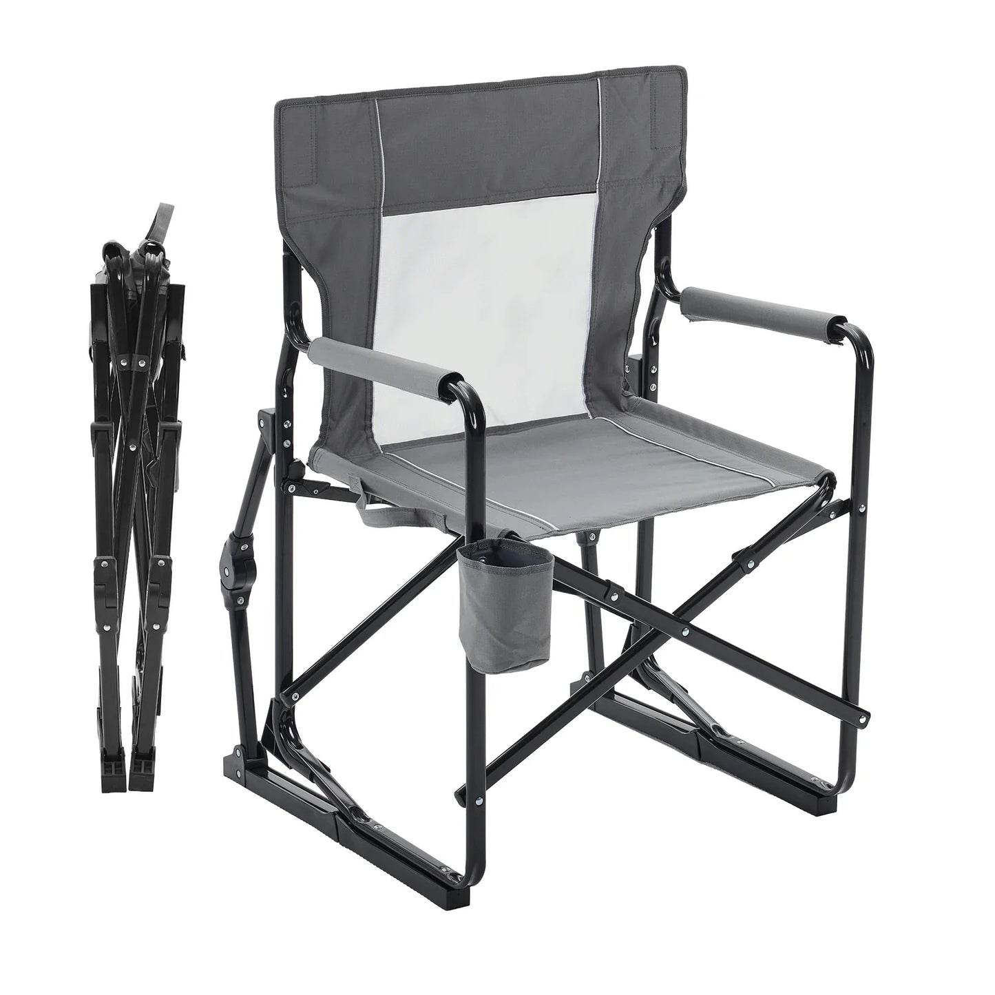 JHK Outdoor Folding Rocking Chair Portable Camping Patio Lounge