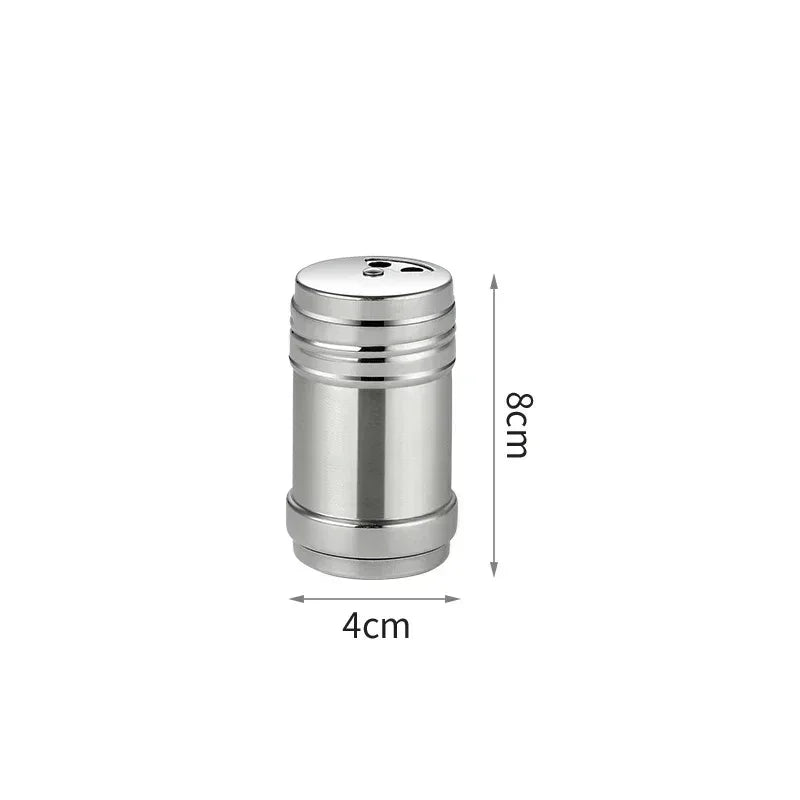 Stainless Steel Spice Jar | Rotating Cover Salt and Pepper Shaker for Barbecue and Kitchen