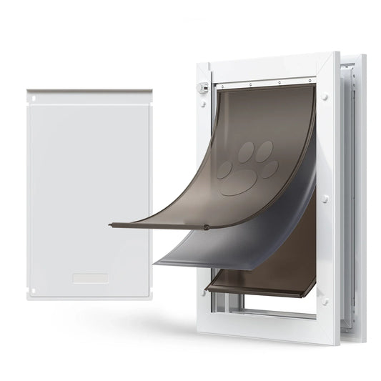 SucceBuy Pet Door With Magnetic Flaps And Metal Frame