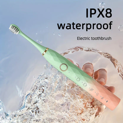 Electric Toothbrush Rotary Cleaning Waterproof With Timer USB Rechargeable