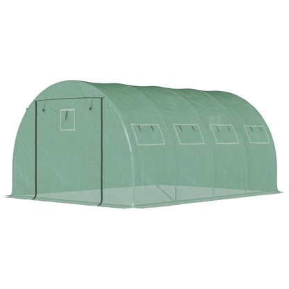 Tunnel Greenhouse With Mesh Doors Galvanized Steel Frame