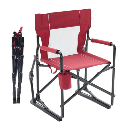 JHK Outdoor Folding Rocking Chair Portable Camping Patio Lounge