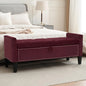 Velvet Storage Ottoman Bench With Button Tufting For Bedroom