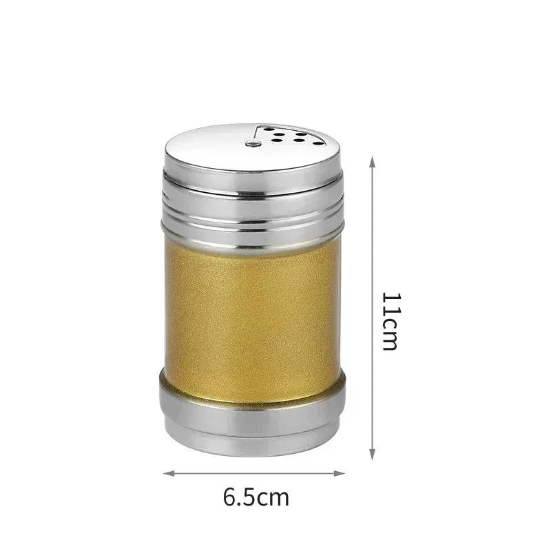 Stainless Steel Spice Jar | Rotating Cover Salt and Pepper Shaker for Barbecue and Kitchen