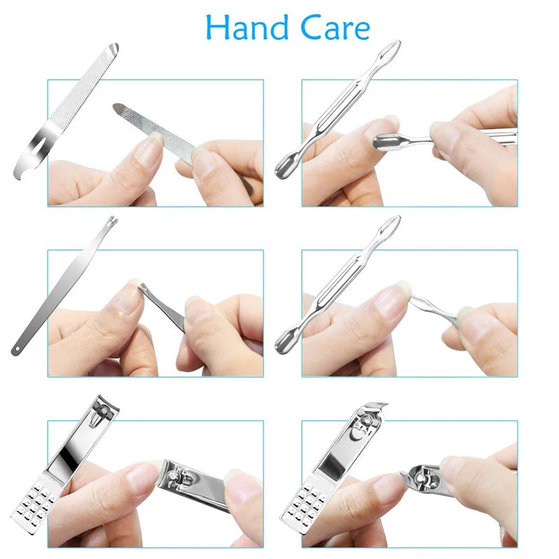 Stainless Steel 19 Piece Grooming Kit With Nail Clippers