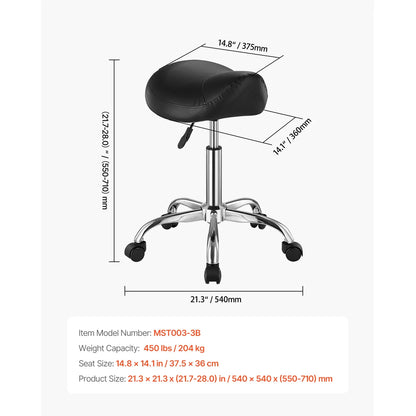 SucceBuy Saddle Stool with Wheel Ergonomic Swivel Chair