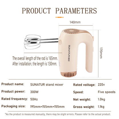 SUNATUR 300W Electric Hand Mixer 3 in 1 Mixer egg beater Baking appliances Handheld Blender machine with storage base Cream Whip