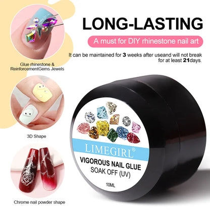 Limegirl UV Gel Kit With UV Lamp Magic Mirror Powder