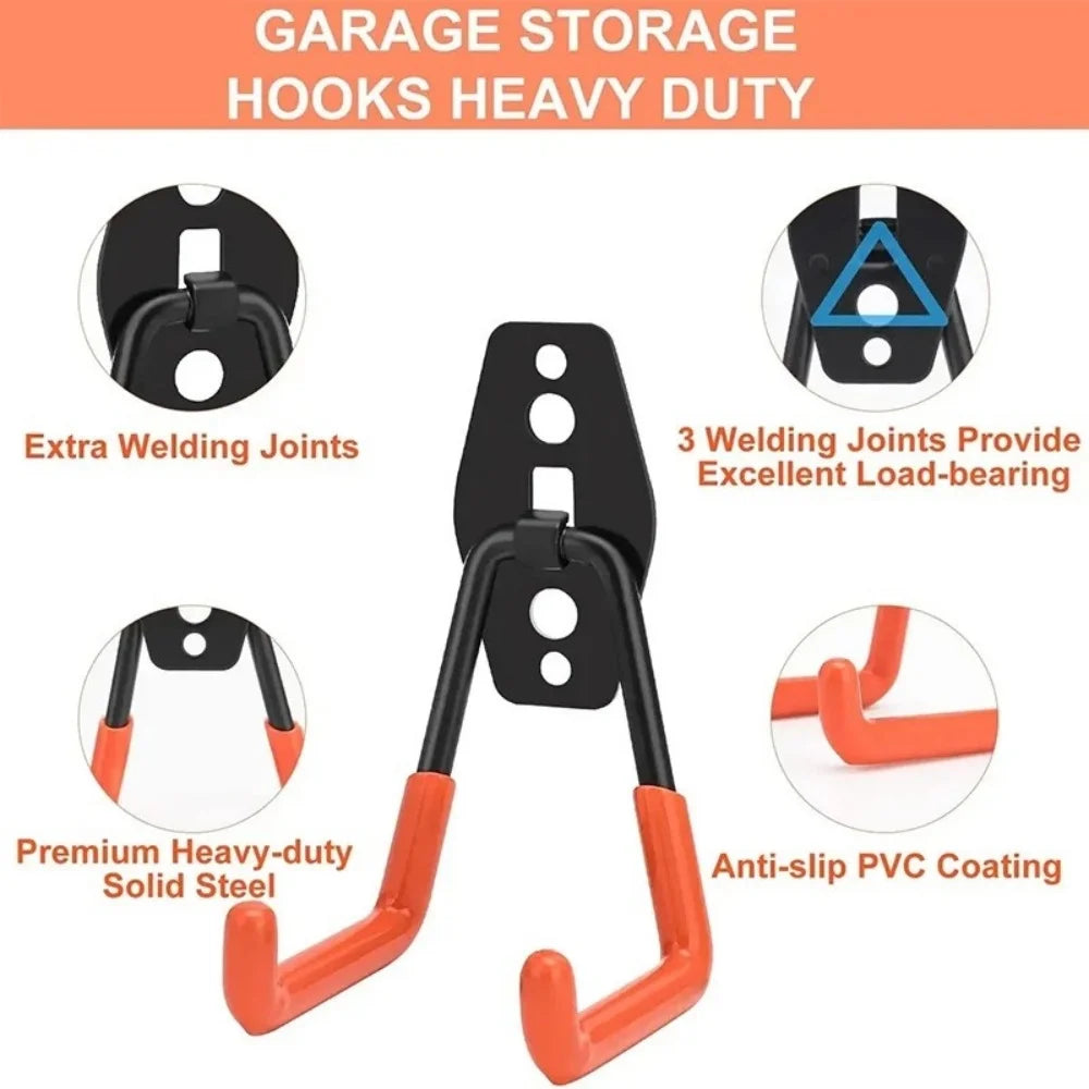 1PC Heavy Duty Metal Hook Garage Organizer Wall Mount Bicycle Hanger Hooks Wall Mount Anti-slip Storage Hook Garage Storage Tool