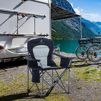 Heavy Duty Folding Camping Chair With Padded Seat And Cup Holder