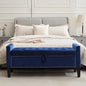 Velvet Storage Ottoman Bench With Button Tufting For Bedroom