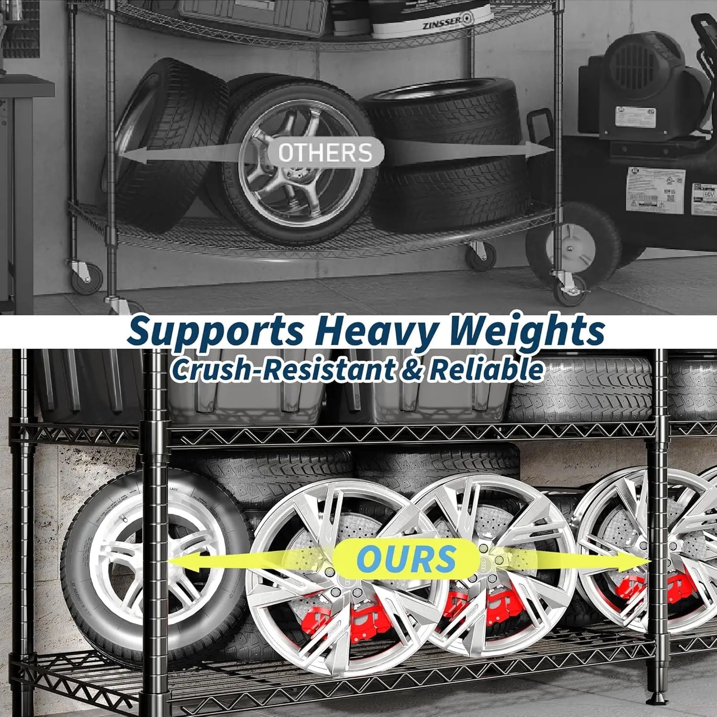 Metal Storage Shelves Heavy Duty Wire Shelving Unit Adjustable Rack Shelf for Pantry Garage Kitchen Commercial Basement