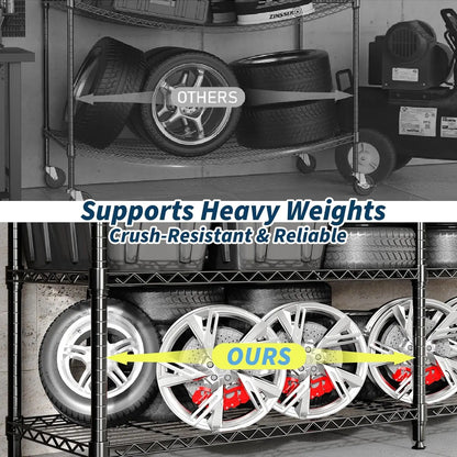Metal Storage Shelves Heavy Duty Wire Shelving Unit Adjustable Rack Shelf for Pantry Garage Kitchen Commercial Basement
