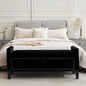 Velvet Storage Ottoman Bench With Button Tufting For Bedroom