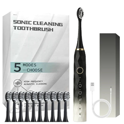 Electric Toothbrush Rotary Cleaning Waterproof With Timer USB Rechargeable
