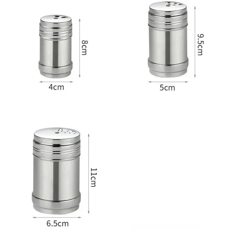 Stainless Steel Spice Jar | Rotating Cover Salt and Pepper Shaker for Barbecue and Kitchen