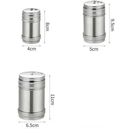 Stainless Steel Spice Jar | Rotating Cover Salt and Pepper Shaker for Barbecue and Kitchen