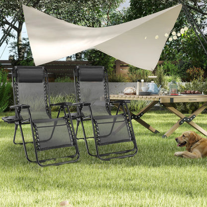 JHK Zero Gravity Recliner Chairs 2 With Cup Holder Trays
