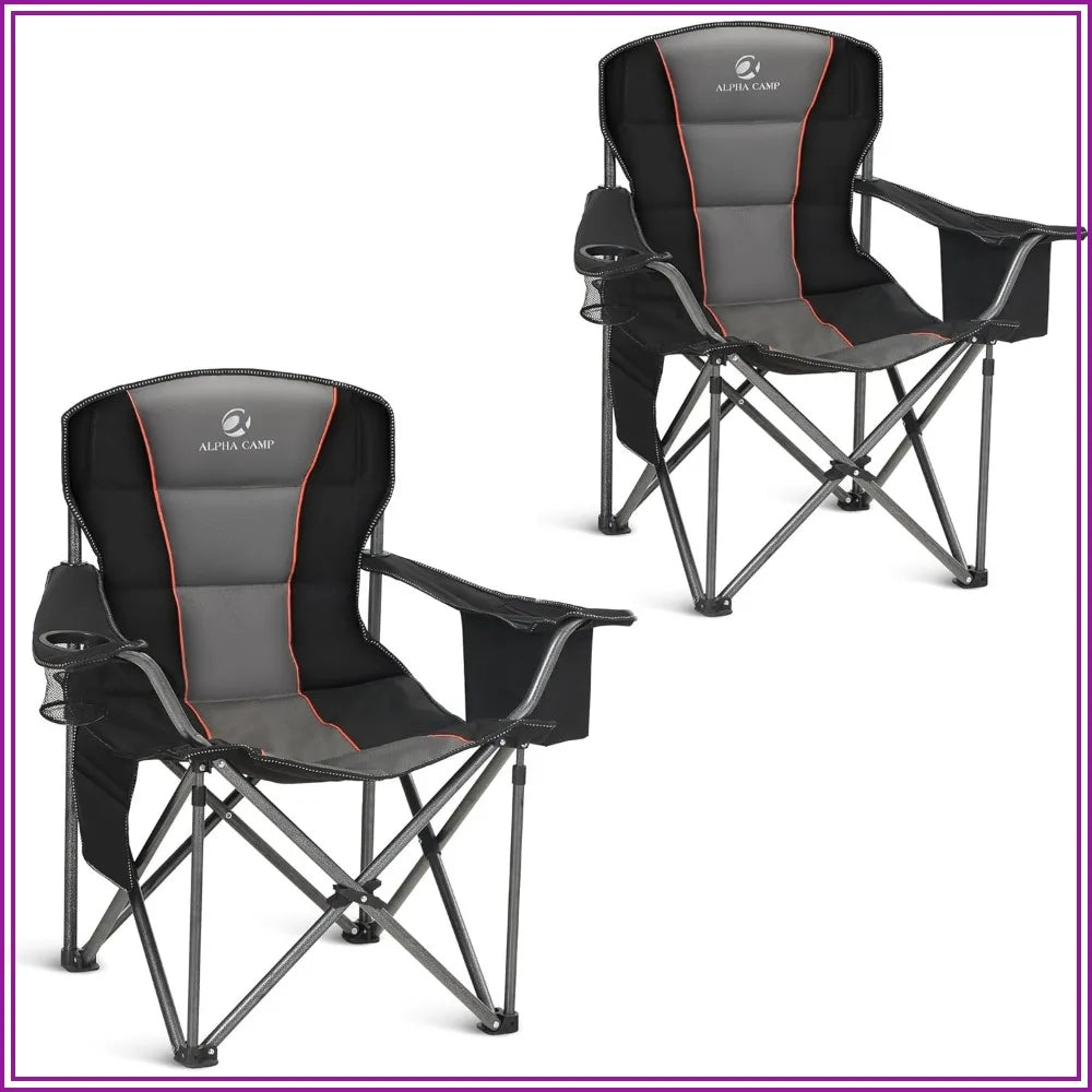 Heavy Duty Camping Chair 500 Lbs Capacity Oversized Folding Chair