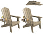 FOOWIN Folding Adirondack Chair With Cup Holder Outdoor
