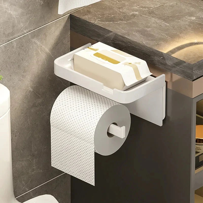 Plastic Toilet Paper Holder Storage Rack Bathroom Towel Placement of Seasoning bottles Bathroom Wall Roll of Paper Phone Storage