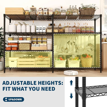 Metal Storage Shelves Heavy Duty Wire Shelving Unit Adjustable Rack Shelf for Pantry Garage Kitchen Commercial Basement
