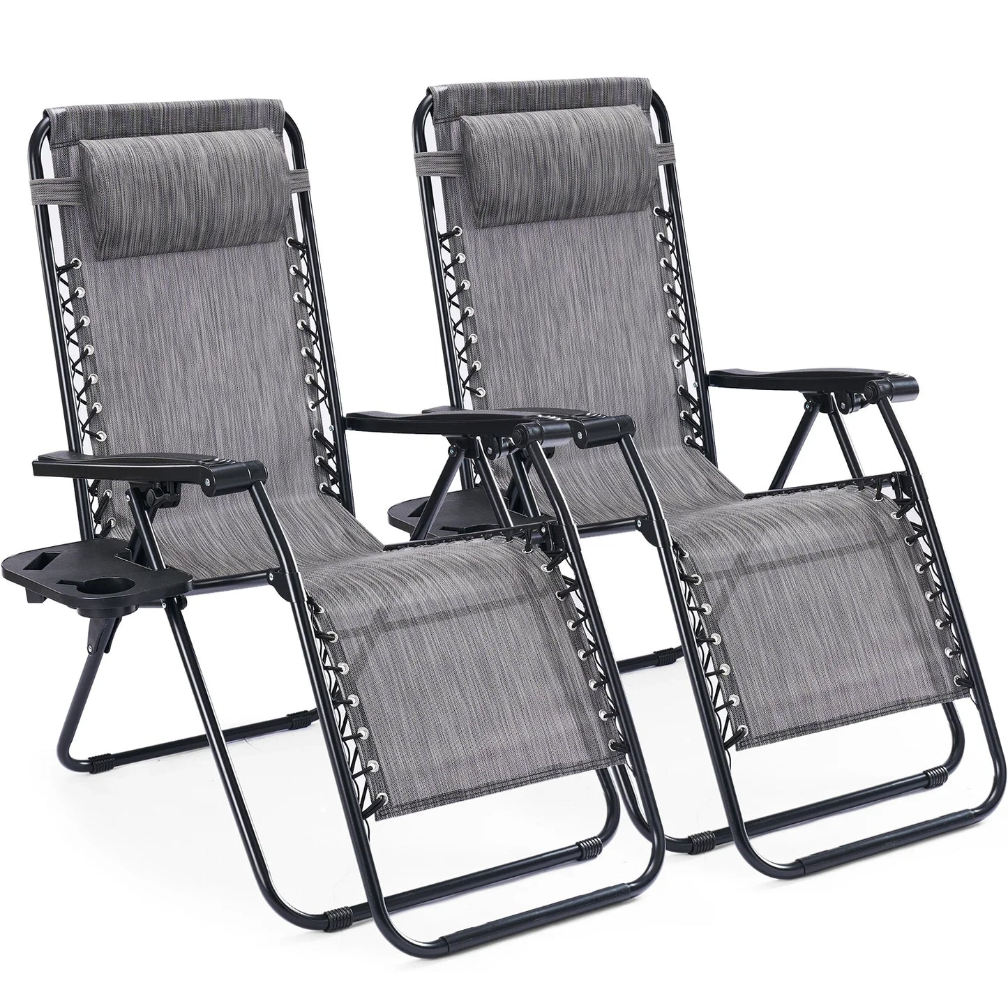 JHK Zero Gravity Recliner Chairs 2 With Cup Holder Trays